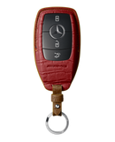 MATTE RED CROCODILE KEY COVER FOR MERCEDES - CUSTOMIZE YOURS