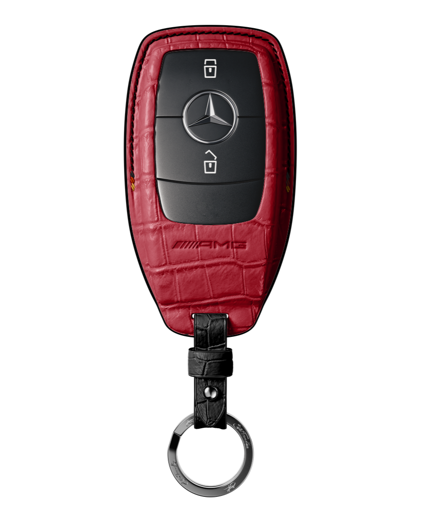 RED CROCODILE KEY COVER FOR MERCEDES - CUSTOMIZE YOURS
