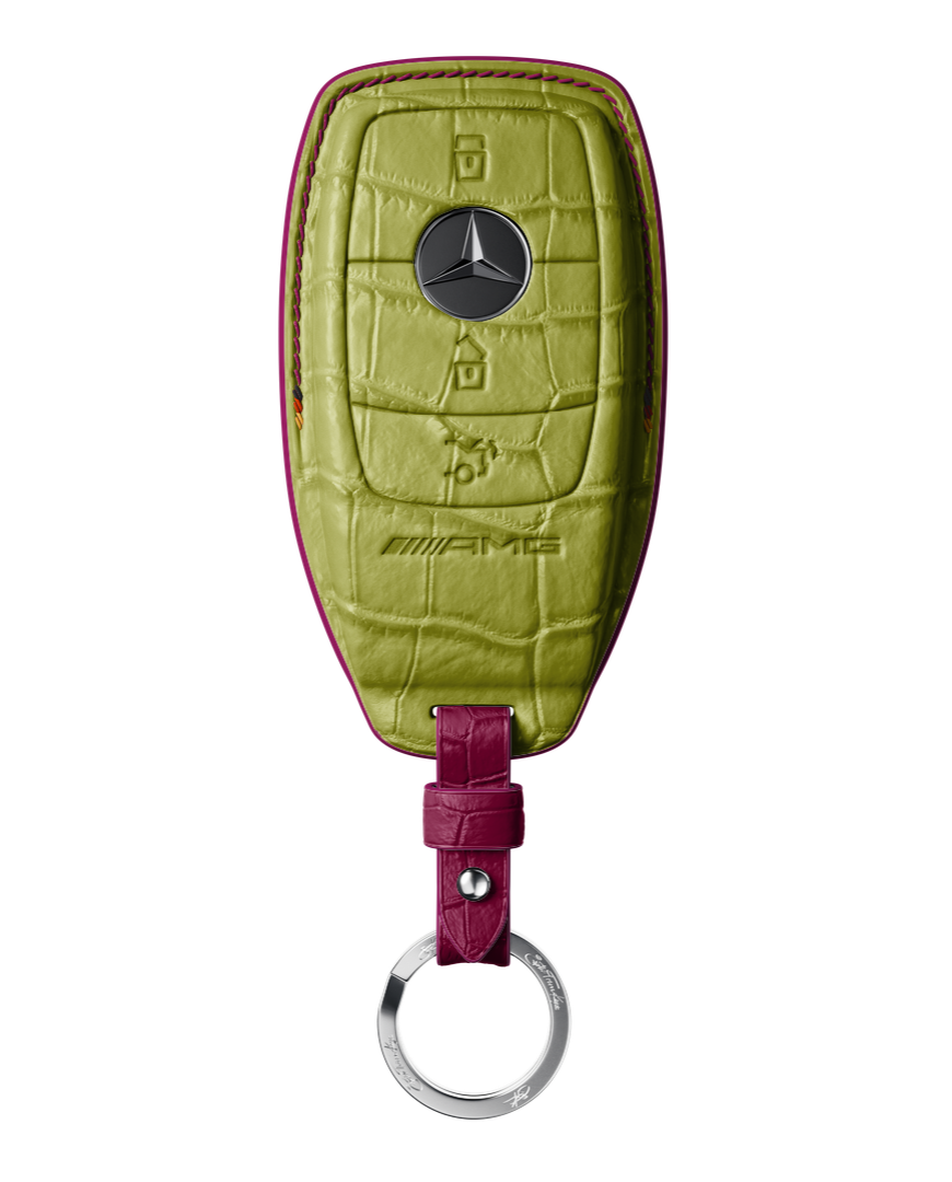 LIME GREEN CROCODILE KEY COVER FOR MERCEDES - CUSTOMIZE YOURS