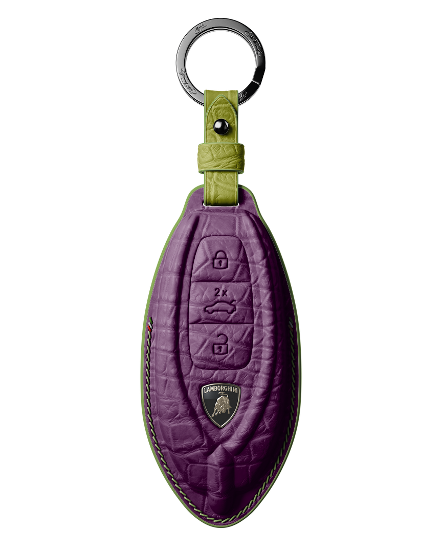 PURPLE CROCODILE KEY COVER FOR LAMBORGHINI - CUSTOMIZE YOURS