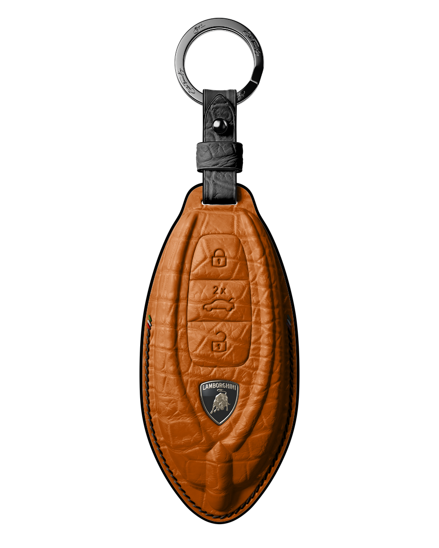 ORANGE CROCODILE KEY COVER FOR LAMBORGHINI - CUSTOMIZE YOURS