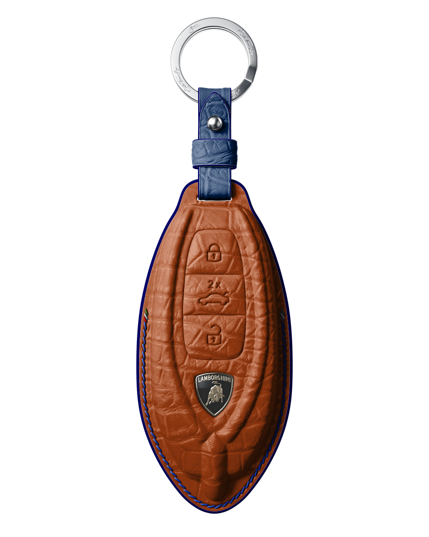 TAN ORANGE CROCODILE KEY COVER FOR LAMBORGHINI - CUSTOMIZE YOURS
