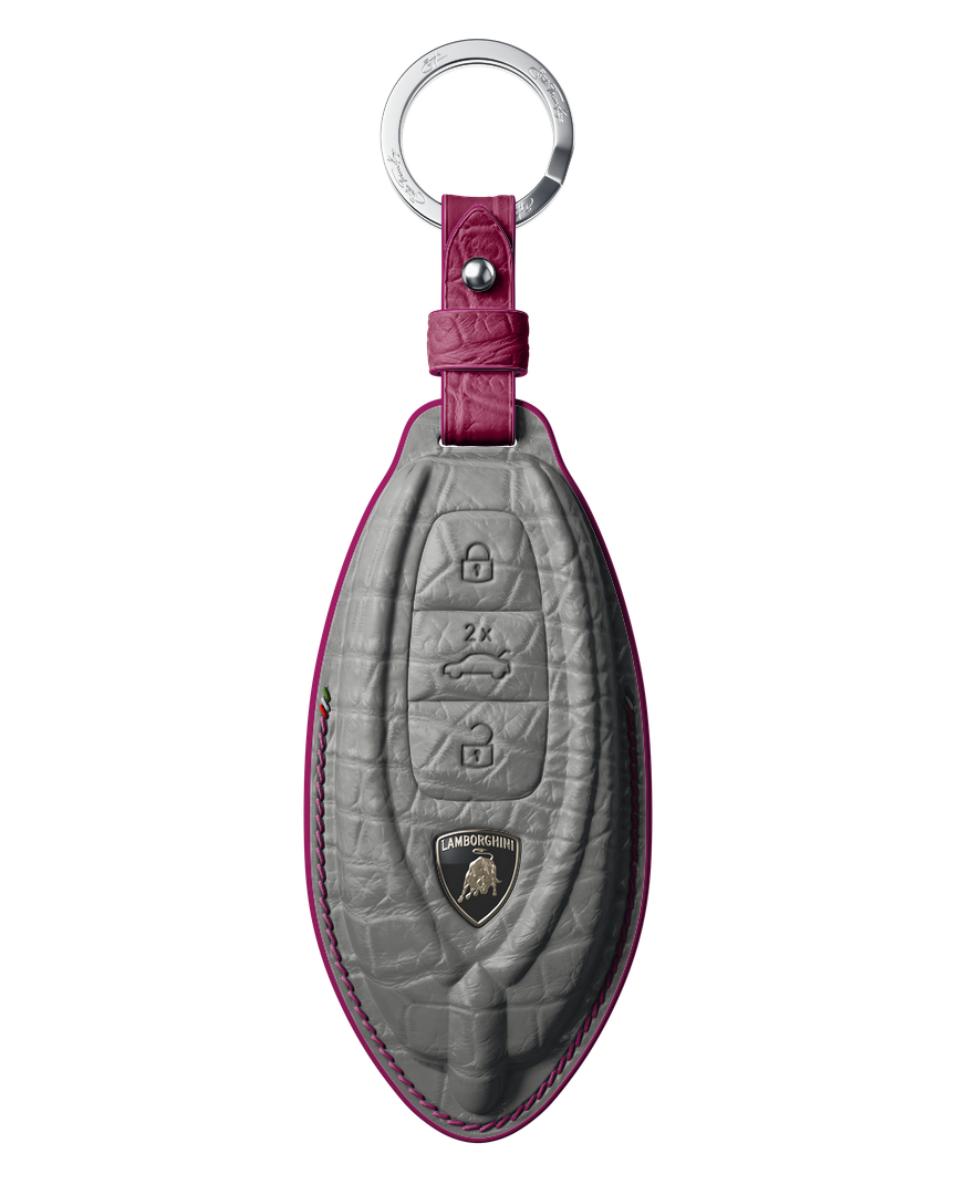 PEARL WHITE CROCODILE KEY COVER FOR LAMBORGHINI - CUSTOMIZE YOURS