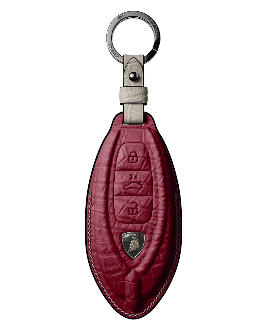 BORDEAUX CROCODILE KEY COVER FOR LAMBORGHINI - CUSTOMIZE YOURS