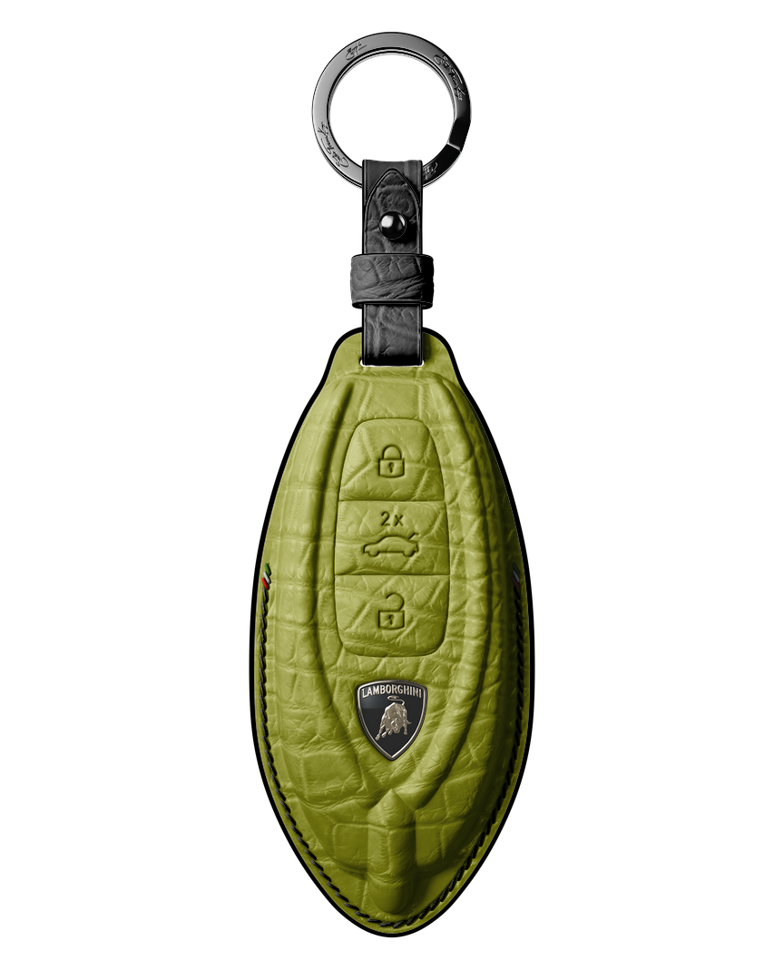 LIME GREEN CROCODILE KEY COVER FOR LAMBORGHINI - CUSTOMIZE YOURS
