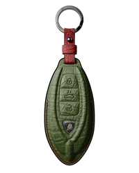 OLIVE GREEN CROCODILE KEY COVER FOR LAMBORGHINI - CUSTOMIZE YOURS