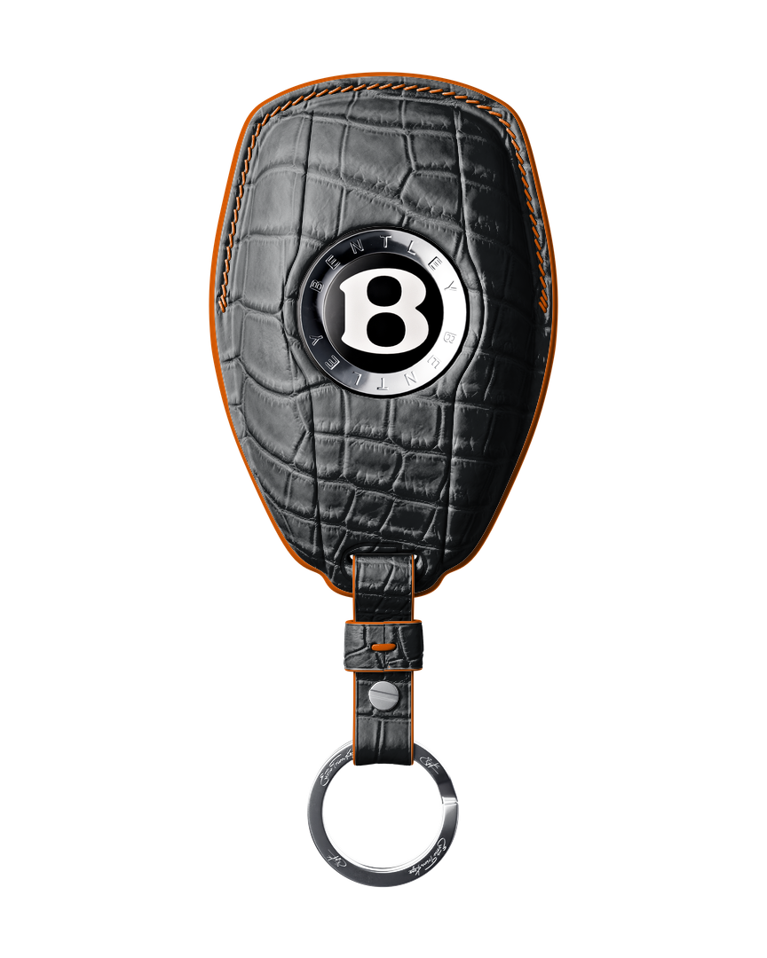 MATTE BLACK CROCODILE KEY COVER FOR BENTLEY - CUSTOMIZE YOURS
