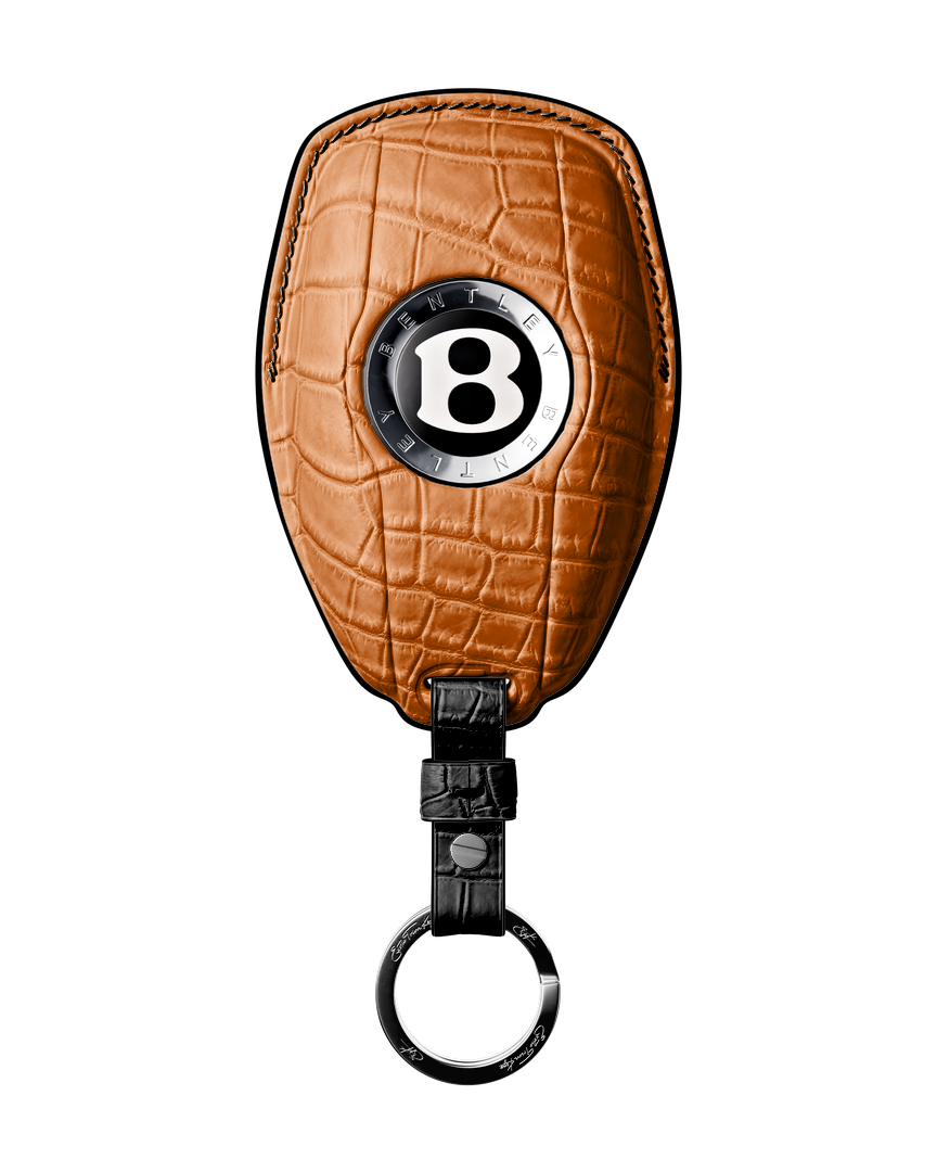 ORANGE CROCODILE KEY COVER FOR BENTLEY - CUSTOMIZE YOURS