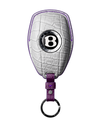 MATTE WHITE CROCODILE KEY COVER FOR BENTLEY - CUSTOMIZE YOURS