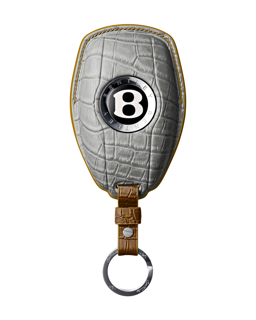 PEARL WHITE CROCODILE KEY COVER FOR BENTLEY - CUSTOMIZE YOURS