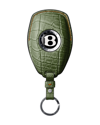 OLIVE GREEN CROCODILE KEY COVER FOR BENTLEY - CUSTOMIZE YOURS