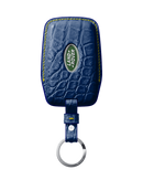 NAVY BLUE CROCODILE KEY COVER FOR LAND ROVER - CUSTOMIZE YOURS