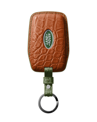 TAN ORANGE CROCODILE KEY COVER FOR LAND ROVER - CUSTOMIZE YOURS