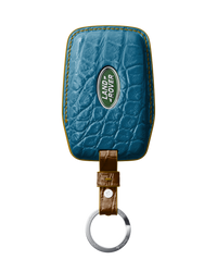 AQUA BLUE CROCODILE KEY COVER FOR LAND ROVER - CUSTOMIZE YOURS