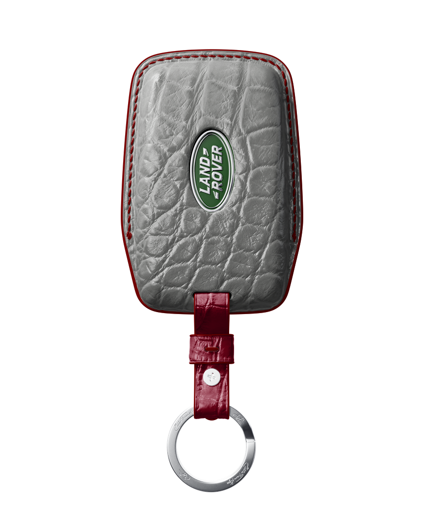 PEARL WHITE CROCODILE KEY COVER FOR LAND ROVER - CUSTOMIZE YOURS