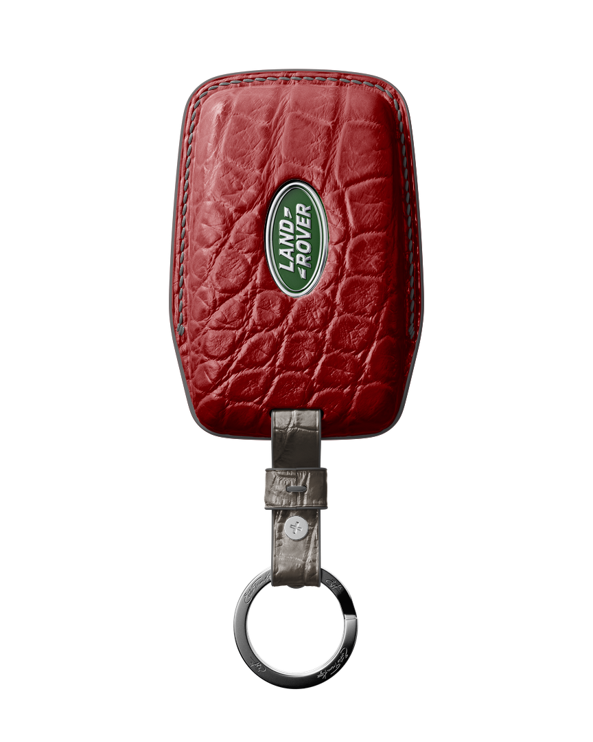 MATTE RED CROCODILE KEY COVER FOR LAND ROVER - CUSTOMIZE YOURS