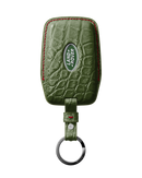 OLIVE GREEN CROCODILE KEY COVER FOR LAND ROVER - CUSTOMIZE YOURS