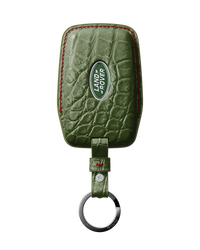 OLIVE GREEN CROCODILE KEY COVER FOR LAND ROVER - CUSTOMIZE YOURS