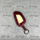 IN STOCK: WINE RED CROCODILE WITH WHITE DETAILS KEY COVER FOR BMW