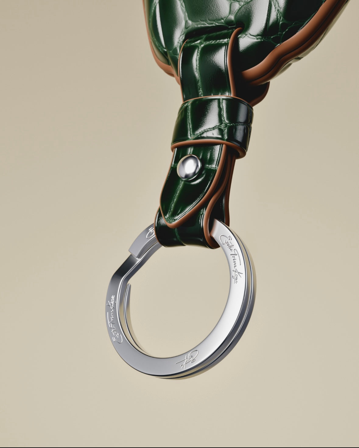 ETK BESPOKE GENUINE DARK GREEN CROCODILE KEY COVER FOR BENTLEY — BRITISH RACING GREEN SPECIFICATION