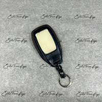 IN STOCK: NAVY BLUE CROCODILE WITH RED DETAILS KEY COVER FOR MERCEDES