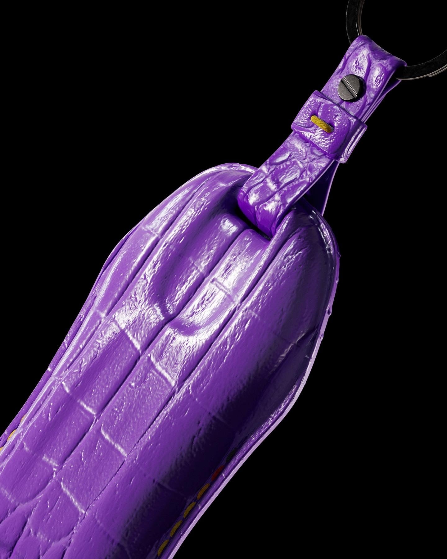 ETK BESPOKE GENUINE PURPLE CROCODILE KEY COVER FOR PORSCHE — VIOLETT GERMAN TRICOLOR SPECIFICATION