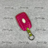 IN STOCK: HOT PINK CROCODILE WITH LIME GREEN DETAILS KEY COVER FOR LAND ROVER