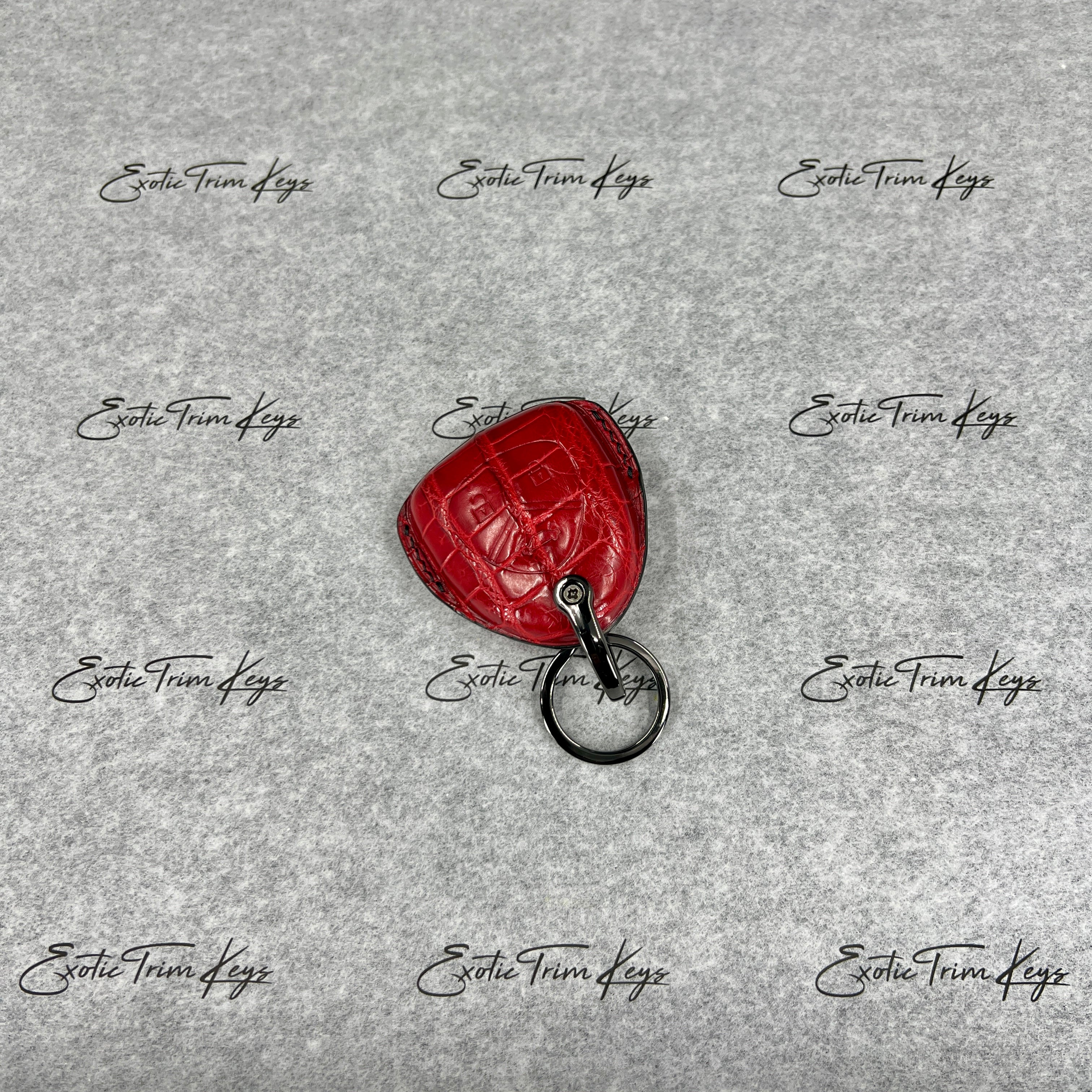 IN STOCK: GLOSSY RED CROCODILE WITH BLACK DETAILS KEY COVER FOR FERRARI