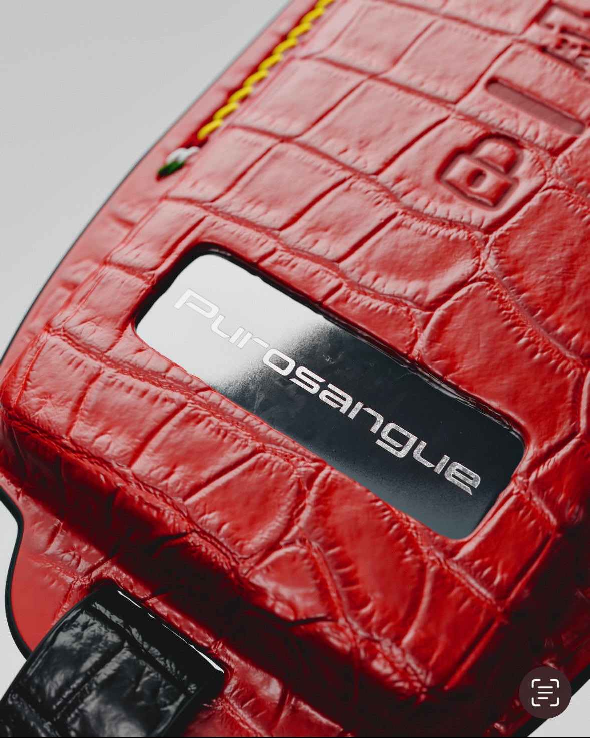 ETK BESPOKE GENUINE RED CROCODILE KEY COVER FOR FERRARI — ROSSO TRICOLORE SPECIFICATION