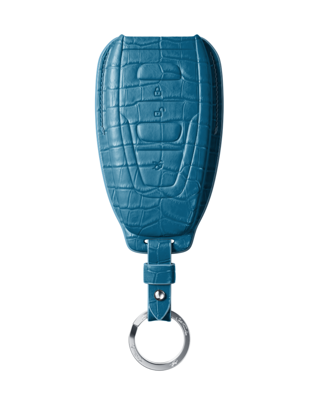 ETK BESPOKE GENUINE CROCODILE KEY COVER FOR ASTON MARTIN — CLASSIC SILVER BADGE SPECIFICATION