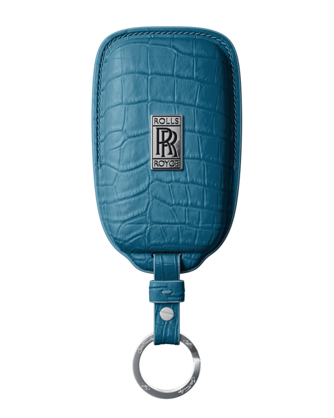 ETK BESPOKE GENUINE CROCODILE KEY COVER FOR ROLLS-ROYCE — CLASSIC SILVER BADGE SPECIFICATION