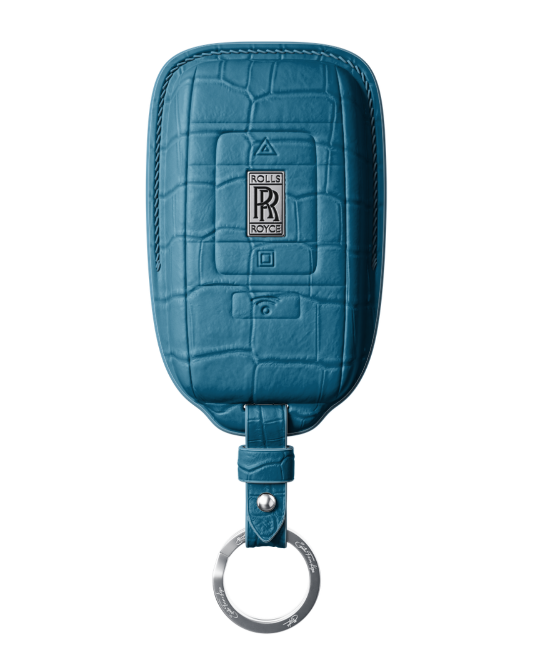 ETK BESPOKE GENUINE CROCODILE KEY COVER FOR ROLLS-ROYCE — CLASSIC SILVER BADGE SPECIFICATION