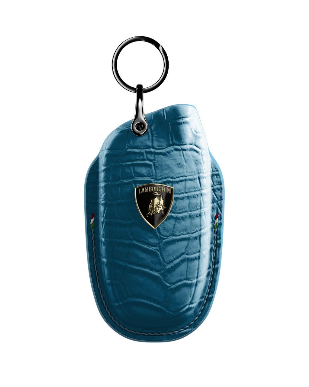 ETK BESPOKE GENUINE CROCODILE KEY COVER FOR LAMBORGHINI TYPE I — CLASSIC ITALIAN TRICOLORE SPECIFICATION