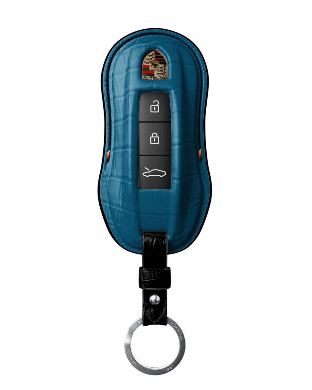 ETK BESPOKE GENUINE CROCODILE KEY COVER FOR PORSCHE — SCHWARZ TRICOLOR SPECIFICATION
