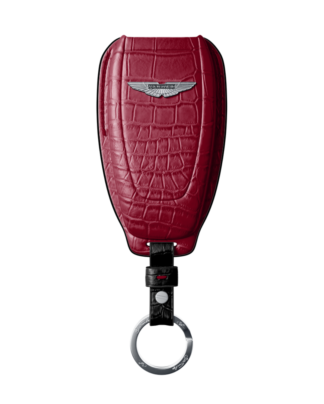 ETK BESPOKE BORDEAUX CROCODILE KEY COVER FOR ASTON MARTIN — BLACK DETAILS