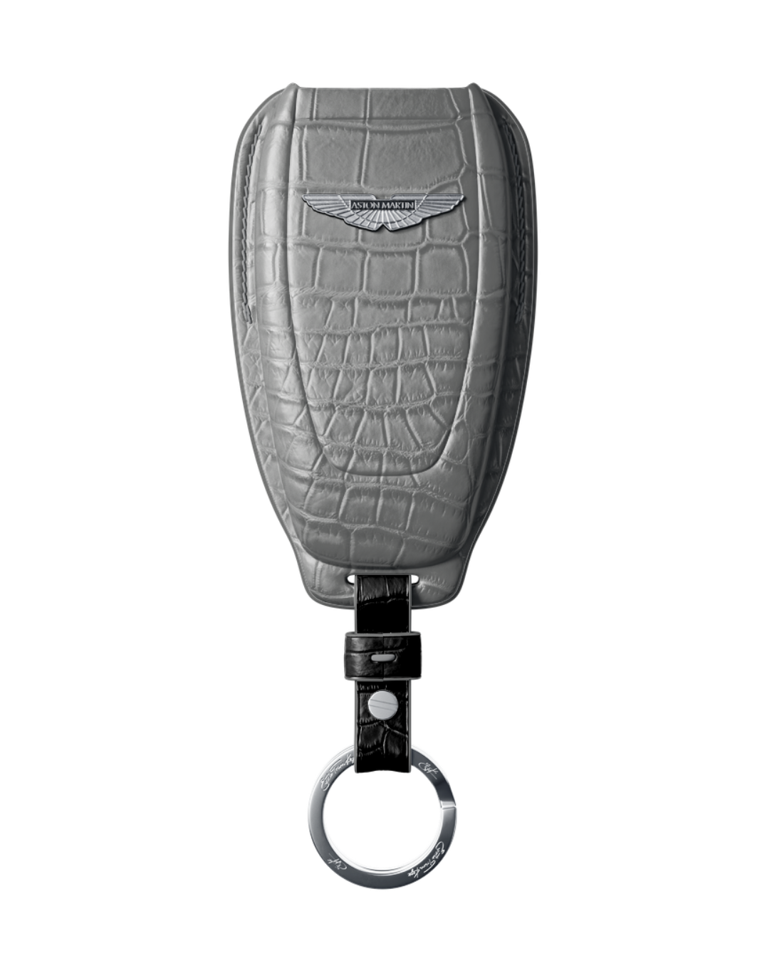 ETK BESPOKE GREY CROCODILE KEY COVER FOR ASTON MARTIN — GREY & BLACK DETAILS