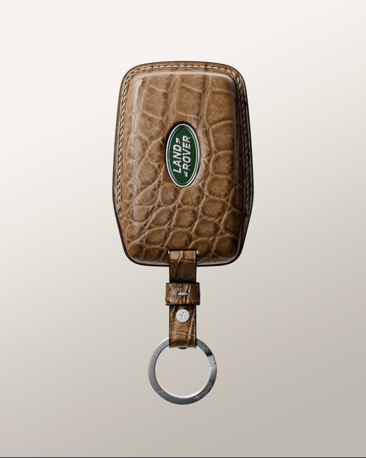 ETK BESPOKE GENUINE BROWN CROCODILE KEY COVER FOR LAND ROVER — HERITAGE BROWN SPECIFICATION