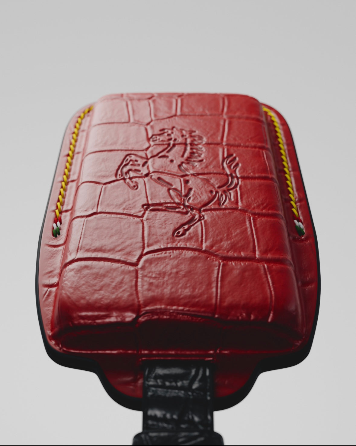 ETK BESPOKE GENUINE RED CROCODILE KEY COVER FOR FERRARI — ROSSO TRICOLORE SPECIFICATION