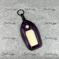 IN STOCK: GLOSSY PURPLE CROCODILE WITH WHITE DETAILS KEY COVER FOR BMW