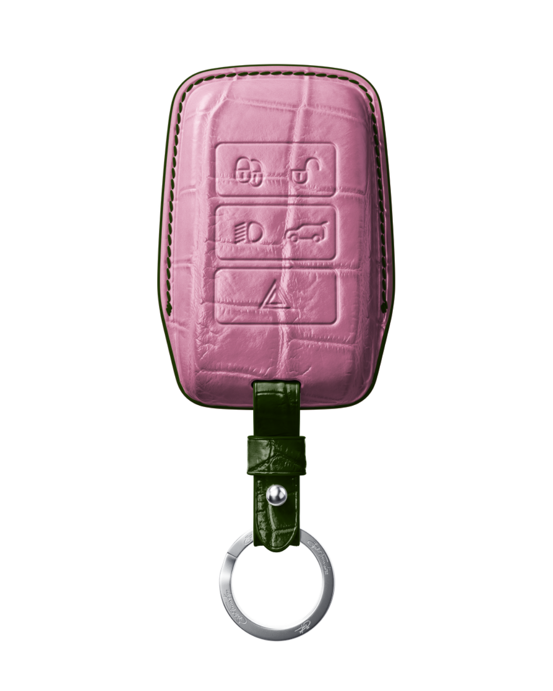 ETK BESPOKE GENUINE CROCODILE KEY COVER FOR LAND ROVER — CLASSIC HERITAGE GREEN SPECIFICATION