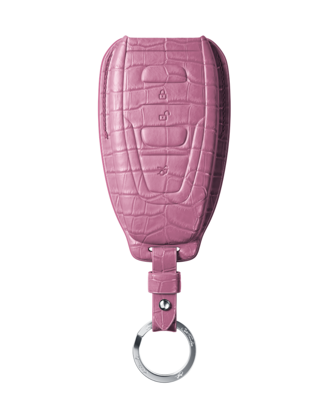 ETK BESPOKE GENUINE CROCODILE KEY COVER FOR ASTON MARTIN — CLASSIC SILVER BADGE SPECIFICATION