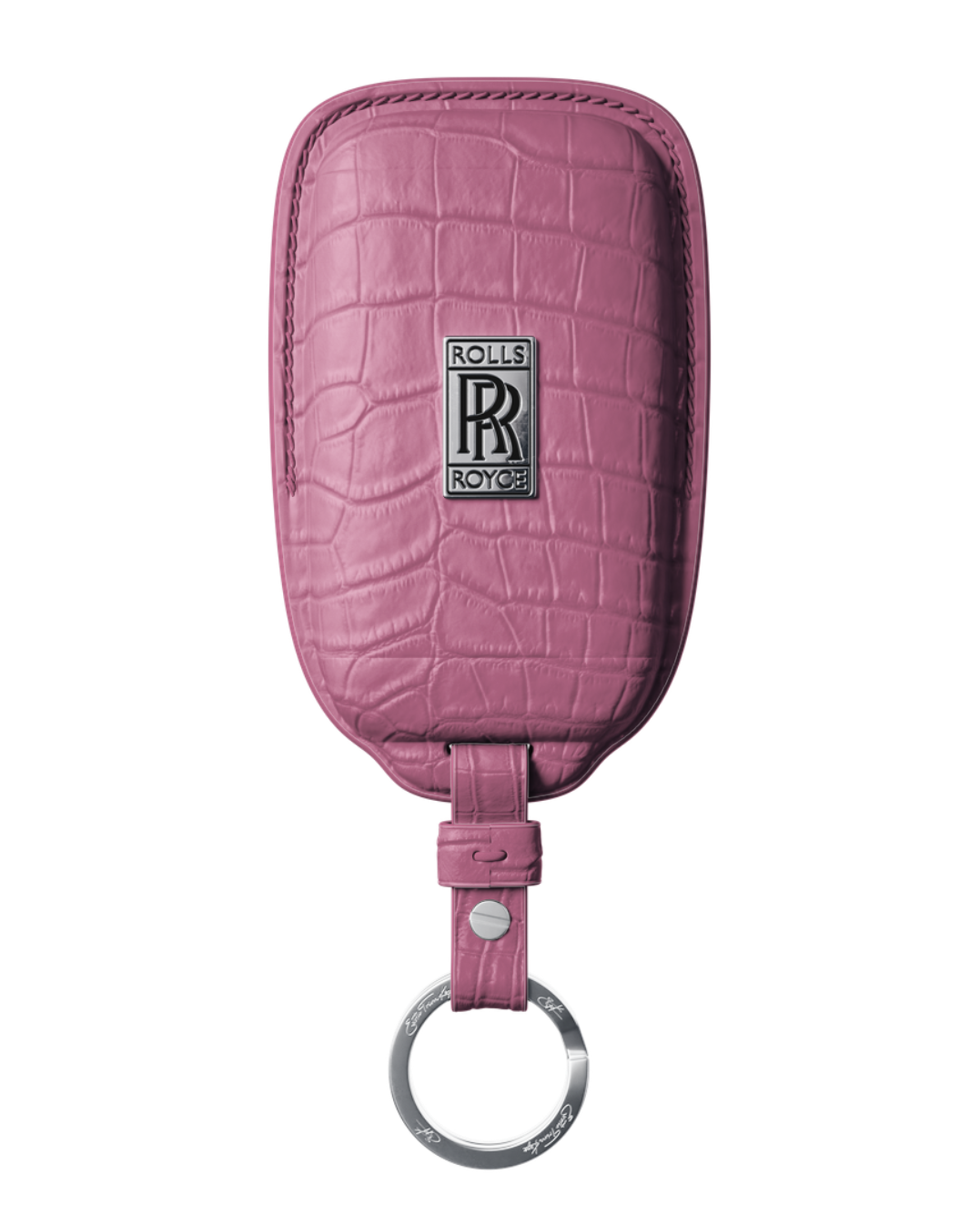 ETK BESPOKE GENUINE CROCODILE KEY COVER FOR ROLLS-ROYCE — CLASSIC SILVER BADGE SPECIFICATION