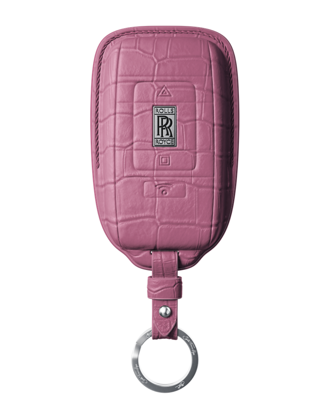ETK BESPOKE GENUINE CROCODILE KEY COVER FOR ROLLS-ROYCE — CLASSIC SILVER BADGE SPECIFICATION