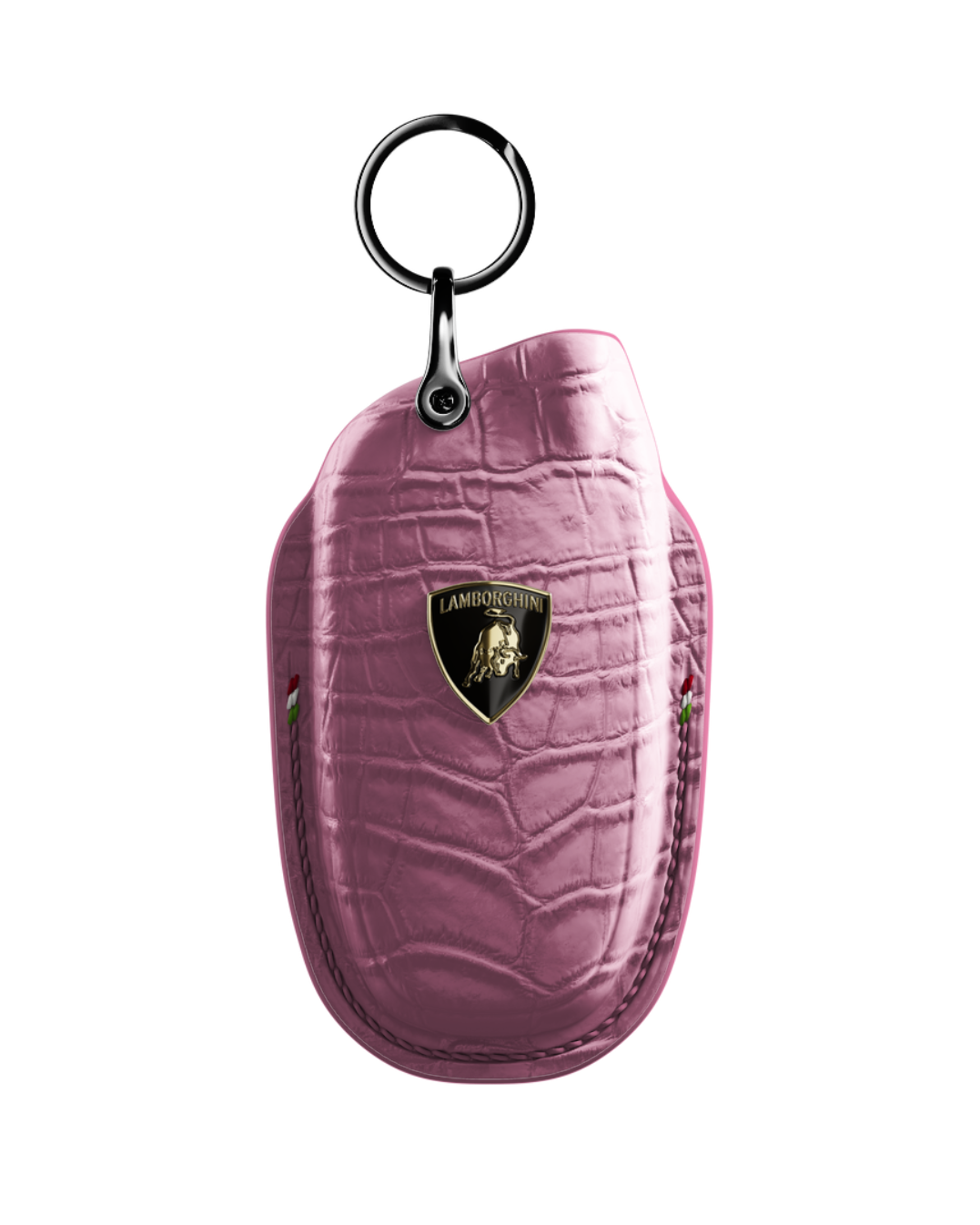 ETK BESPOKE GENUINE CROCODILE KEY COVER FOR LAMBORGHINI TYPE I — CLASSIC ITALIAN TRICOLORE SPECIFICATION