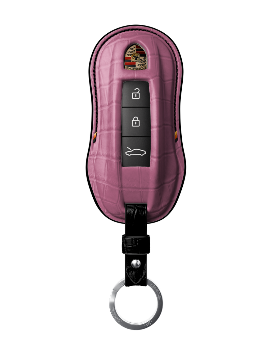 ETK BESPOKE GENUINE CROCODILE KEY COVER FOR PORSCHE — SCHWARZ TRICOLOR SPECIFICATION