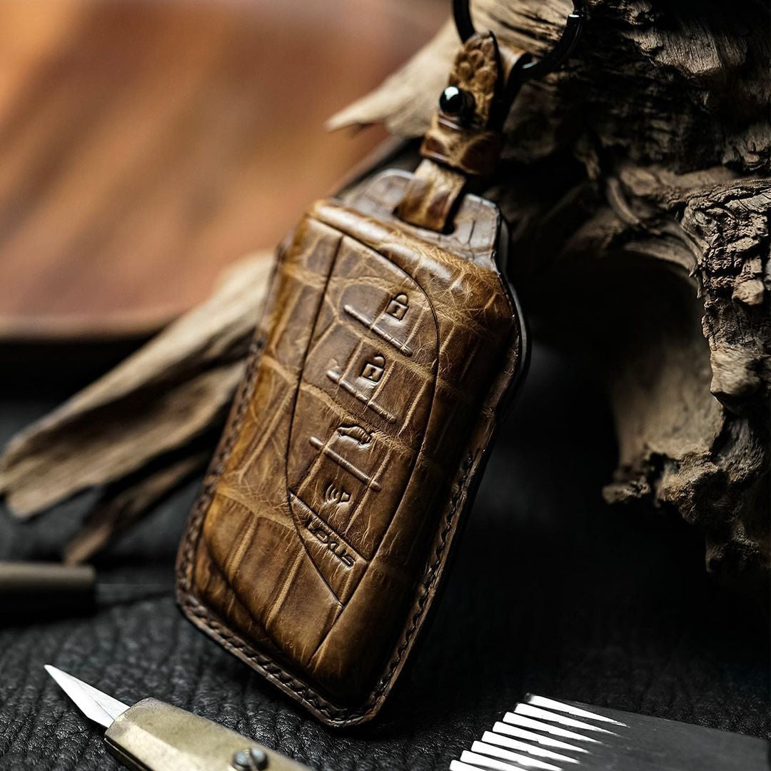 BESPOKE ETK BROWN CROCODILE KEY COVER FOR LEXUS