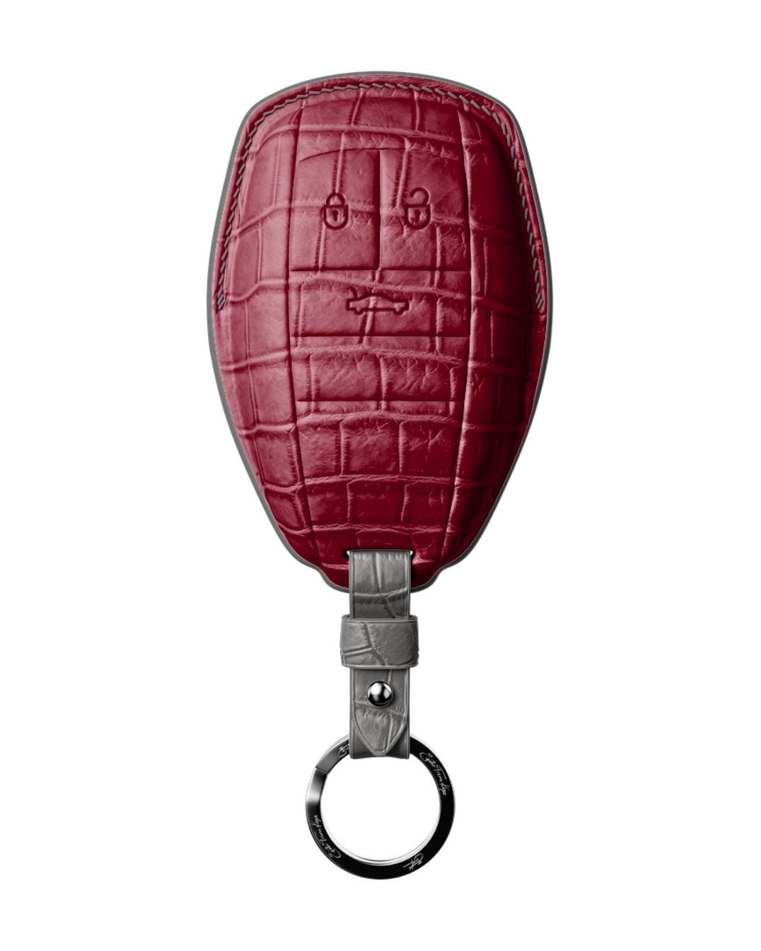 ETK BESPOKE BORDEAUX CROCODILE KEY COVER FOR BENTLEY — GREY DETAILS