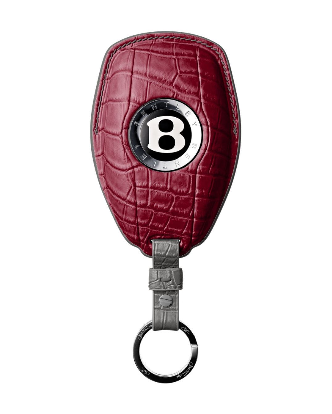 ETK BESPOKE BORDEAUX CROCODILE KEY COVER FOR BENTLEY — GREY DETAILS