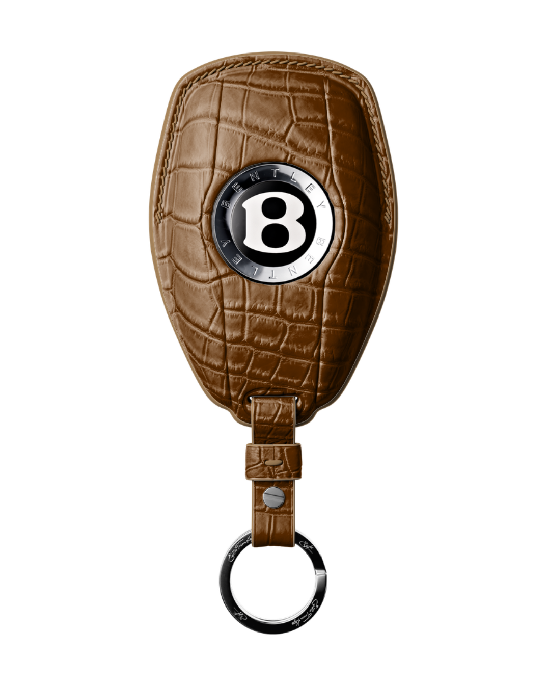 ETK BESPOKE BROWN CROCODILE KEY COVER FOR BENTLEY — CAMEL DETAILS