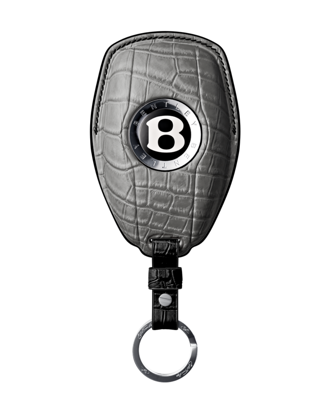 ETK BESPOKE GREY CROCODILE KEY COVER FOR BENTLEY — BLACK DETAILS
